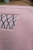 Embroidered Stitch Raglan Sleeve Organic Cotton Top - Oxley Official